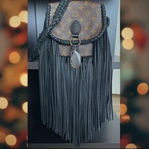All Black Fringe Louis Vuitton Crossbody